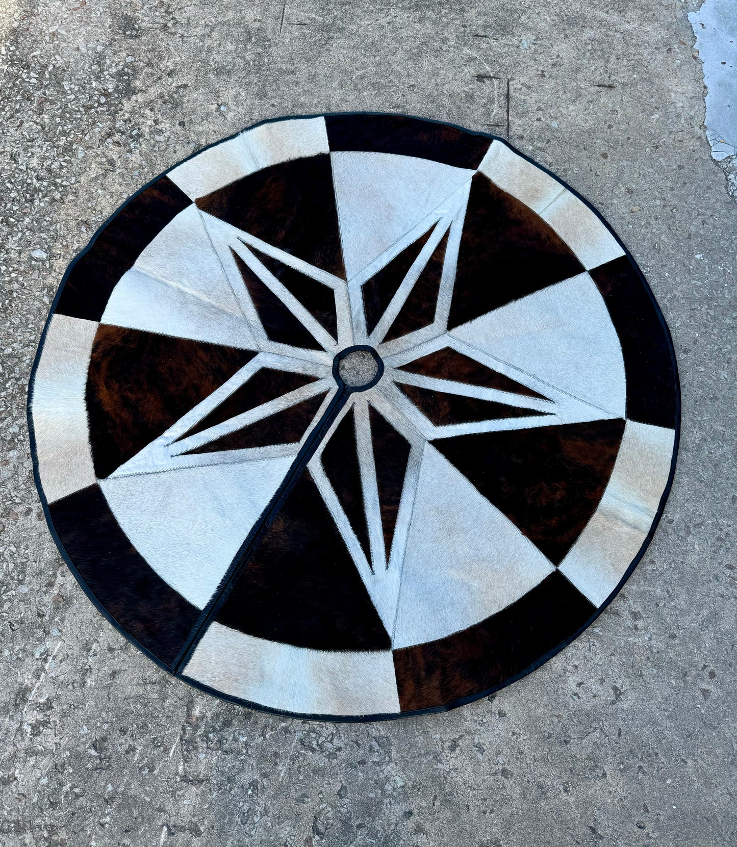 5 Foot Star Cowhide Christmas Tree Skirt