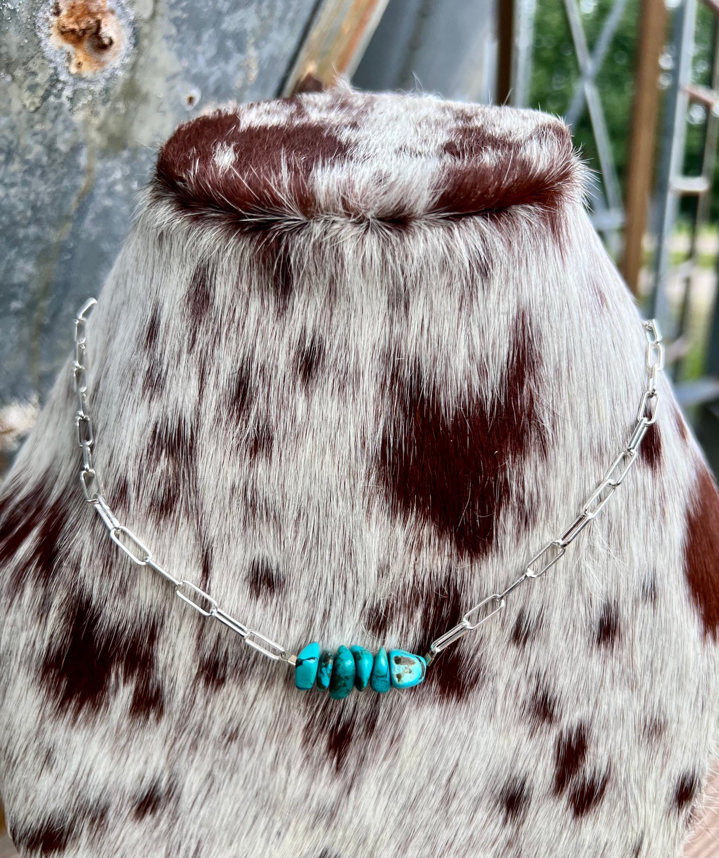 Z Bar Turquoise Stone Necklace