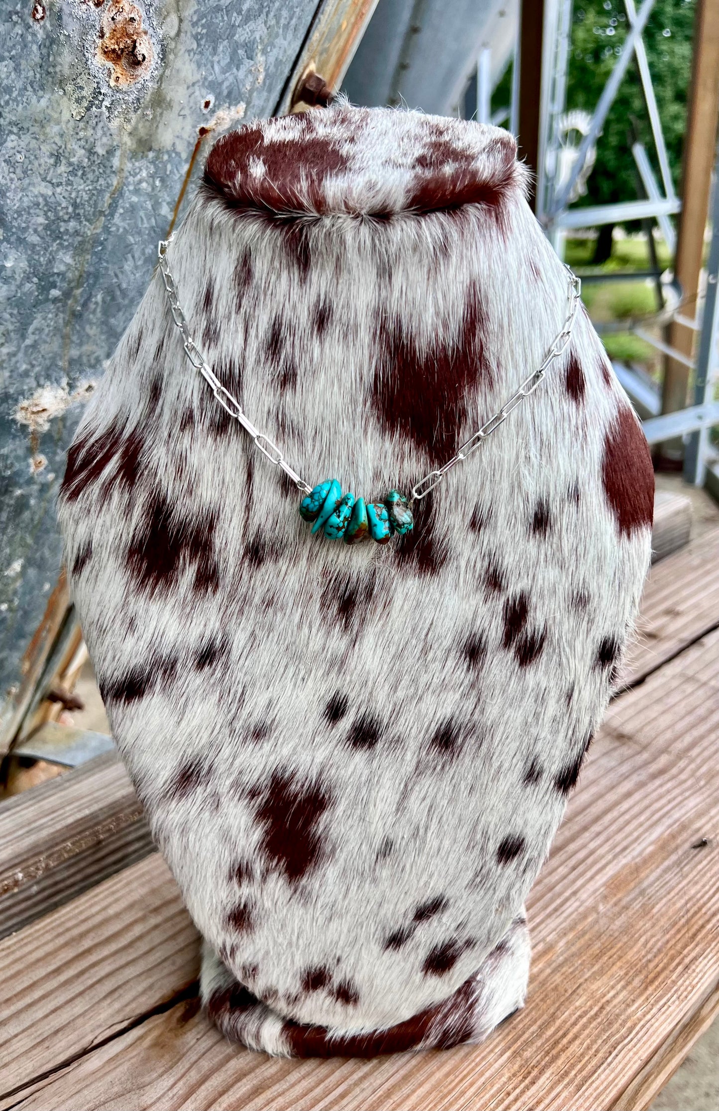 Z Bar Turquoise Stone Necklace