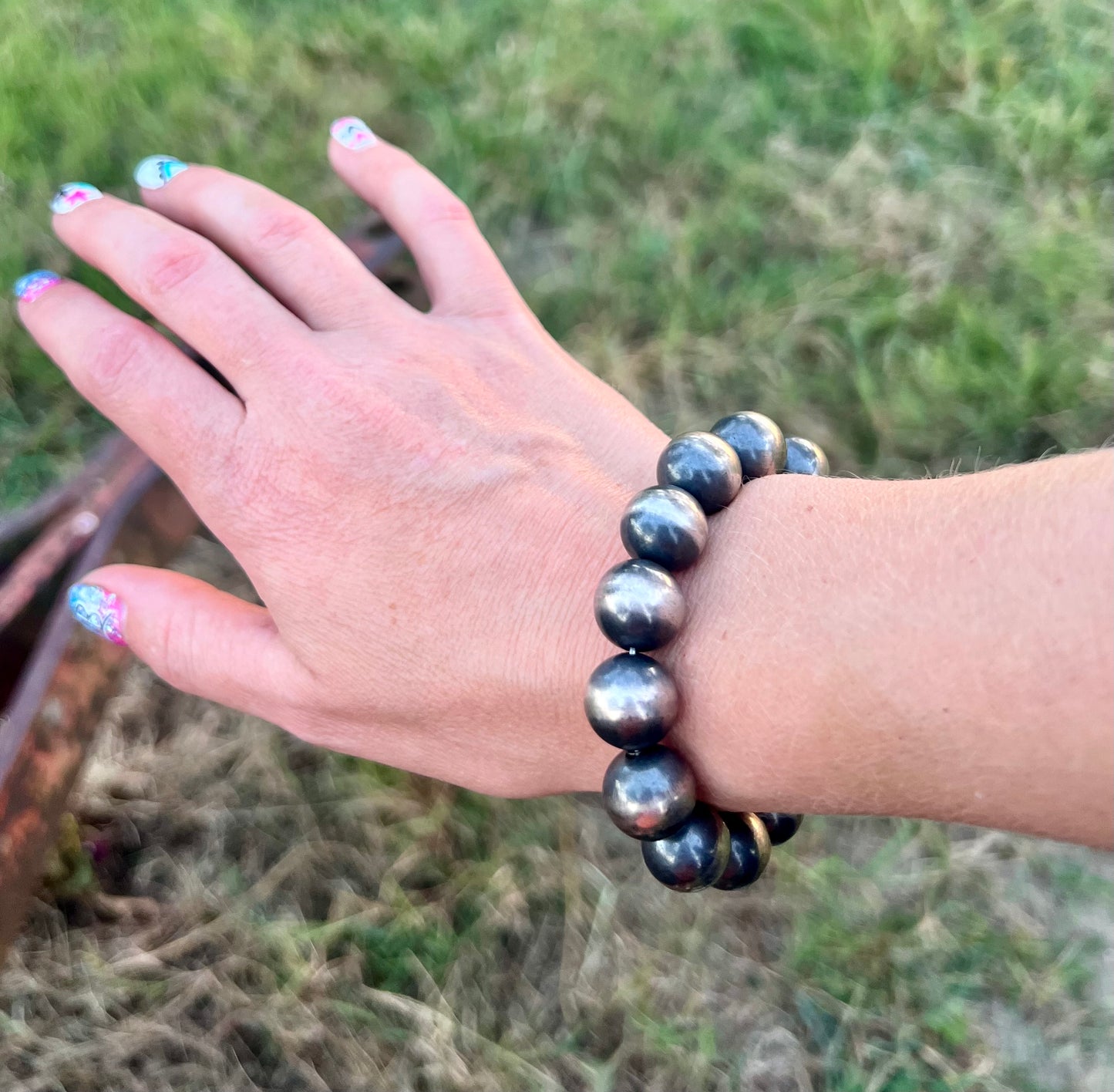 Navajo Strung Sterling Silver Pearl Bracelet