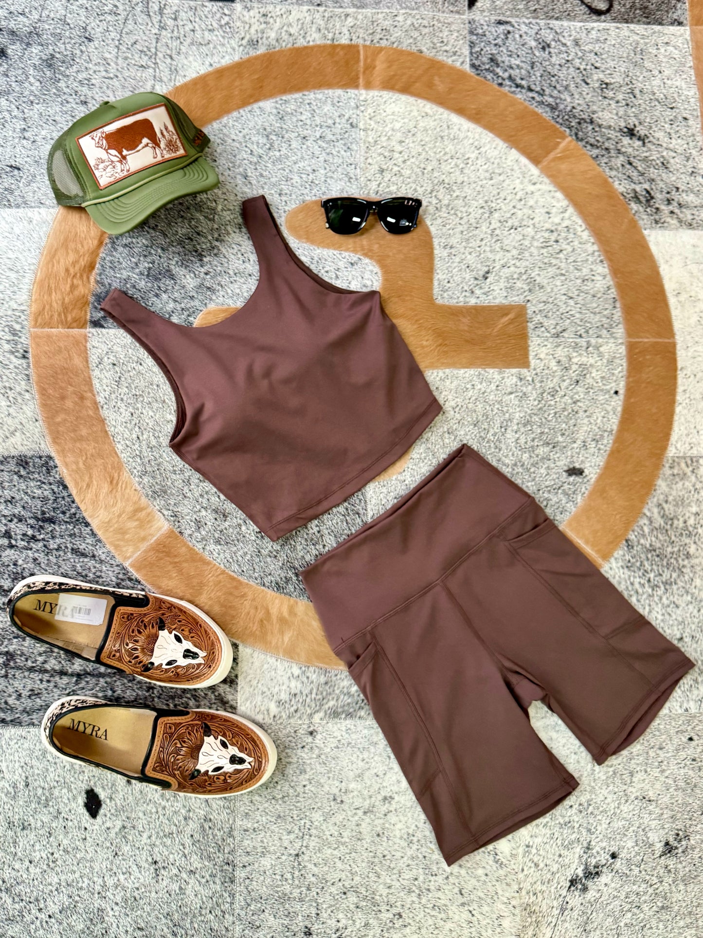 Brown Biker Shorts