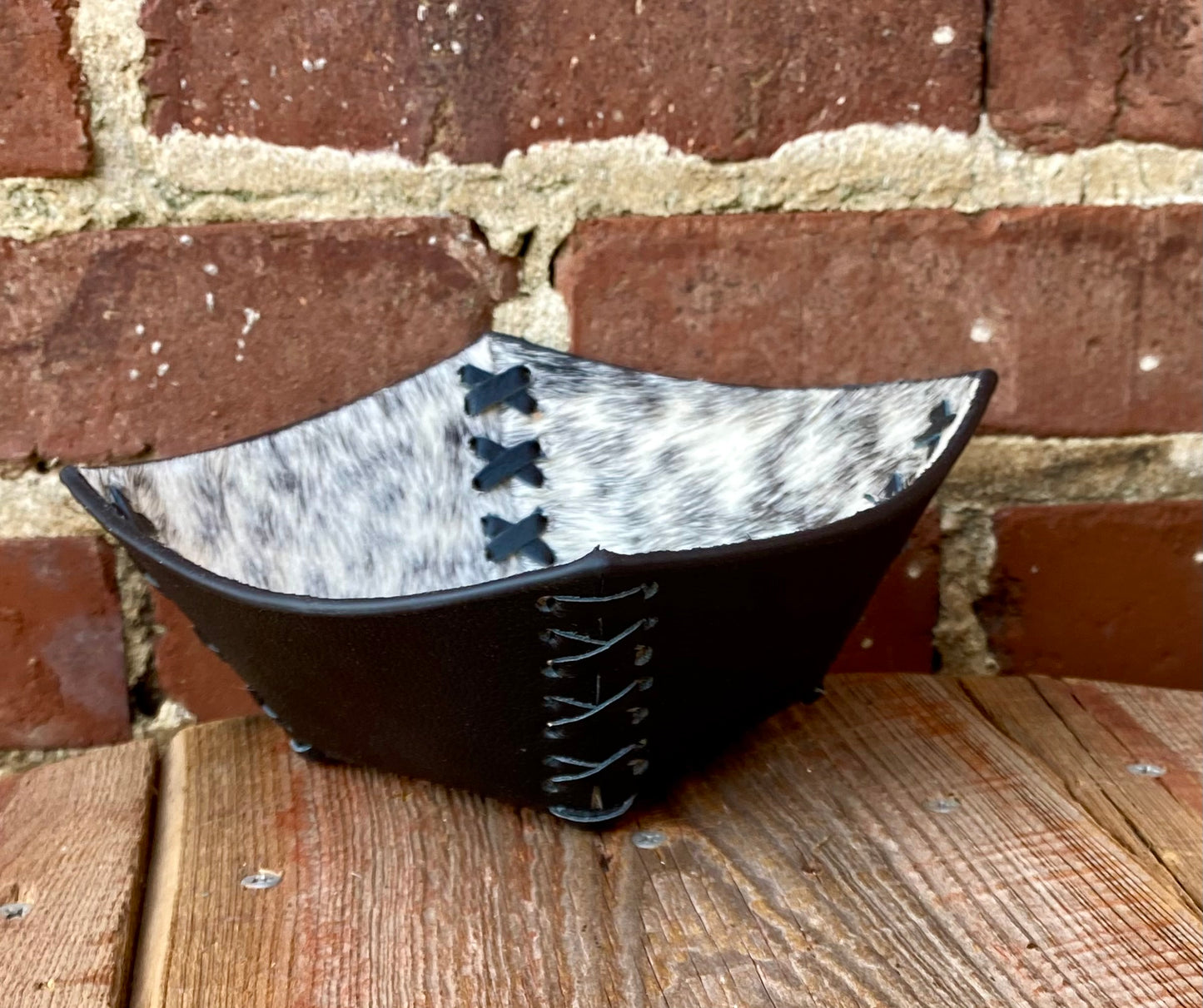 Mini Tooled Leather Basket
