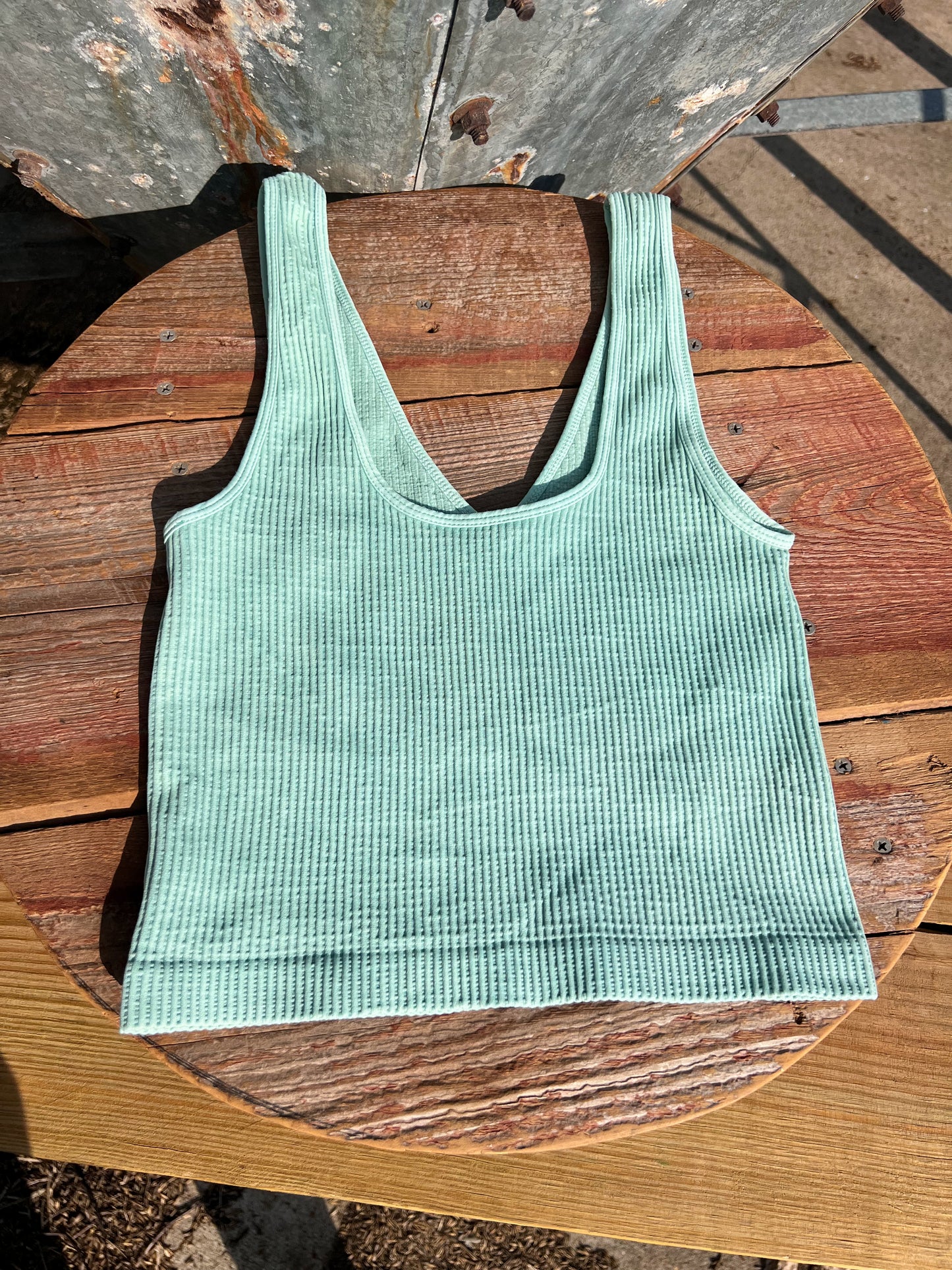 Vintage Reversible Scoop/V-Neck Crop Top