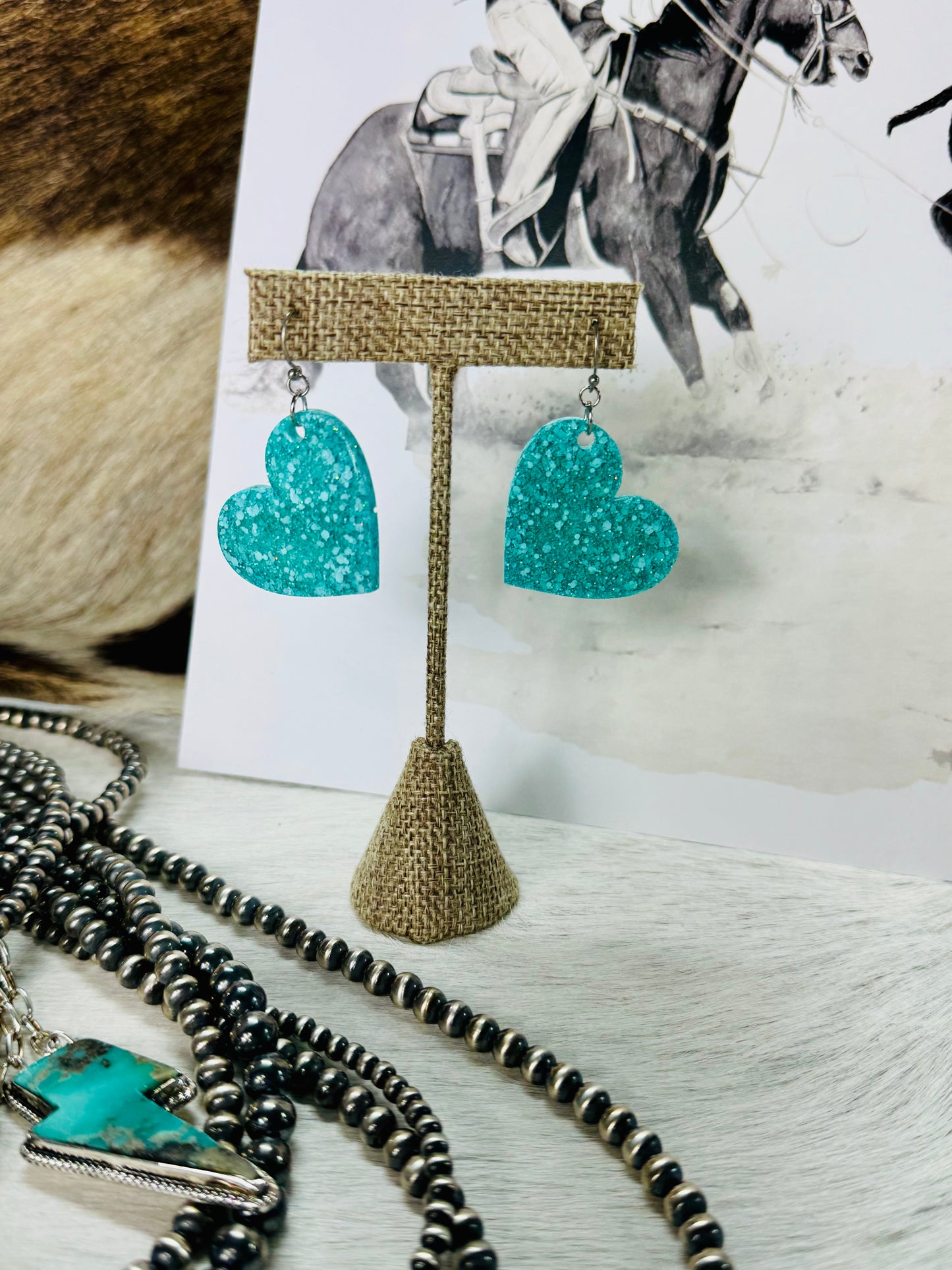 Turquoise Heart Earrings