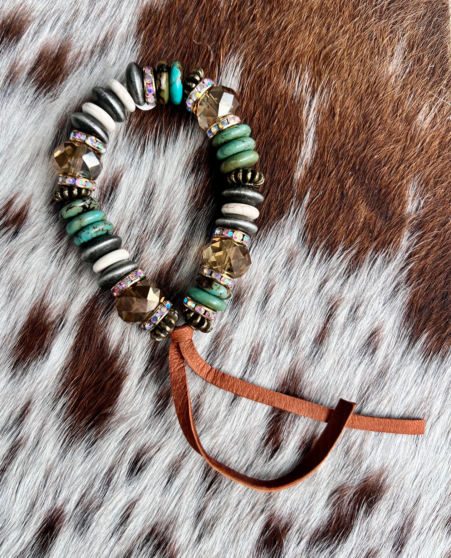Chunky Turquoise Beaded Bracelet