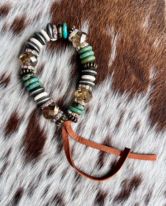 Chunky Turquoise Beaded Bracelet
