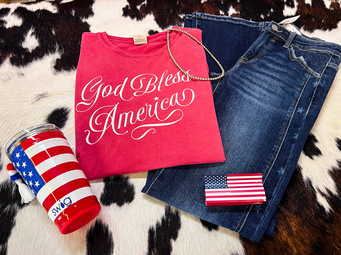 American Flag Hair Clip