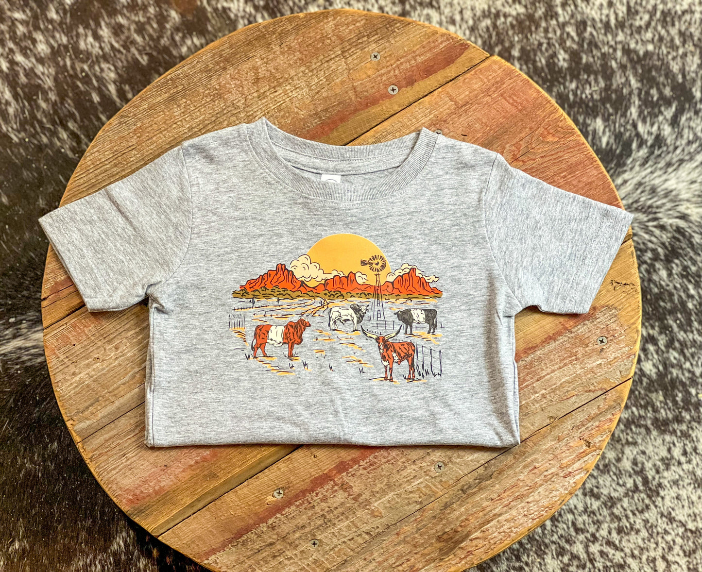 Cow Sunset Youth Tee