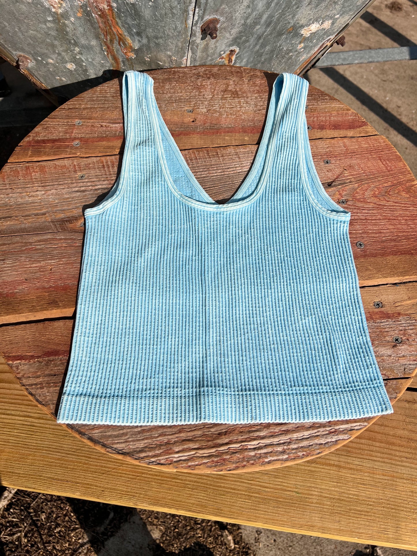 Vintage Reversible Scoop/V-Neck Crop Top