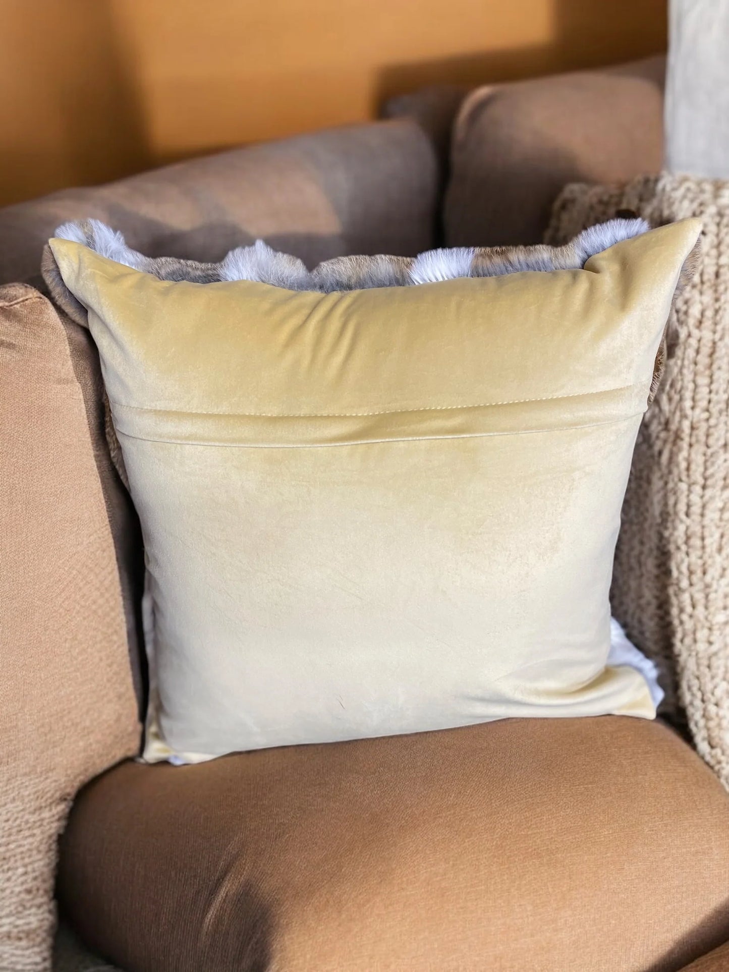 18” Tan & White Pillow