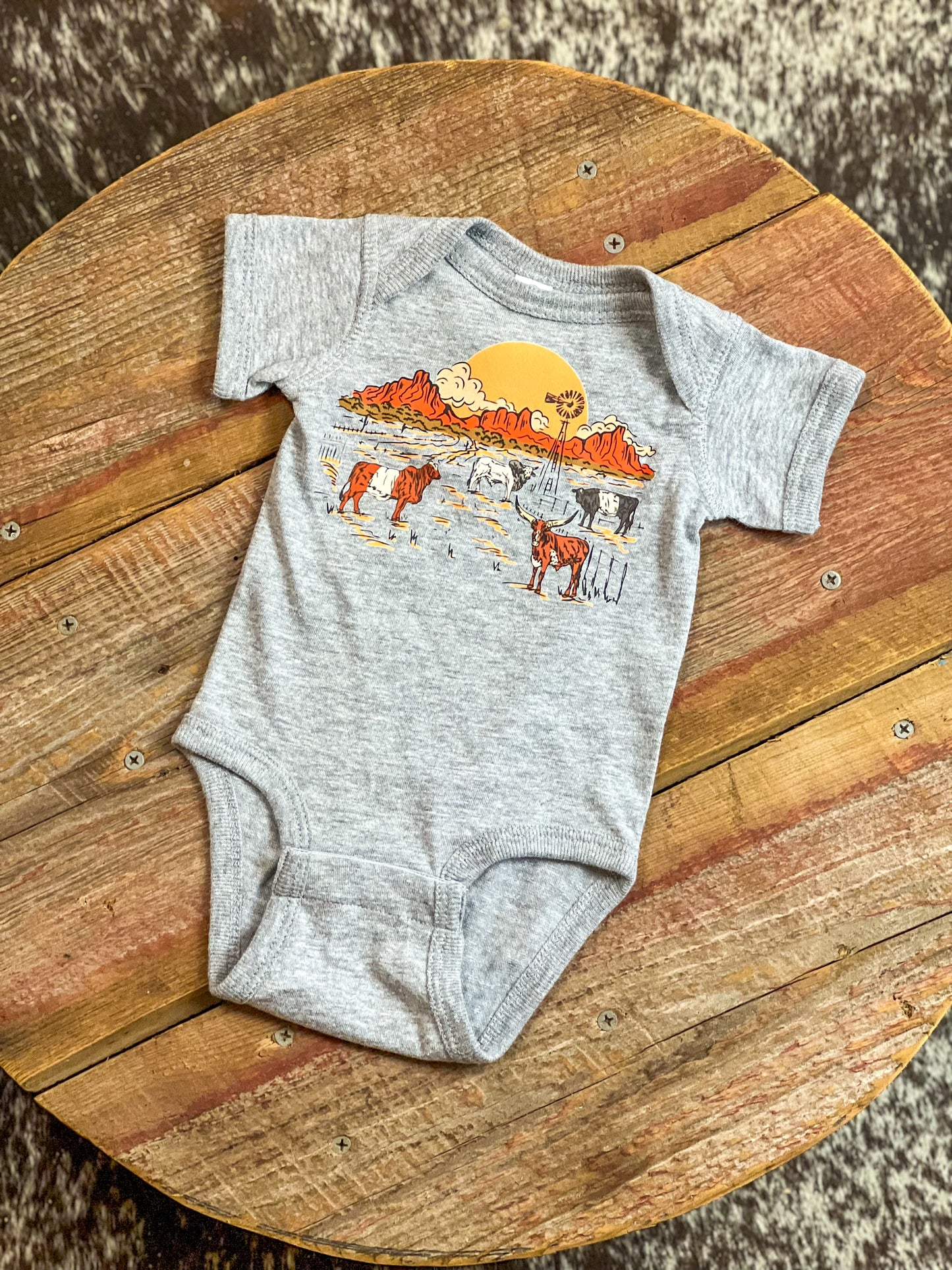 Cow Sunset Onesie