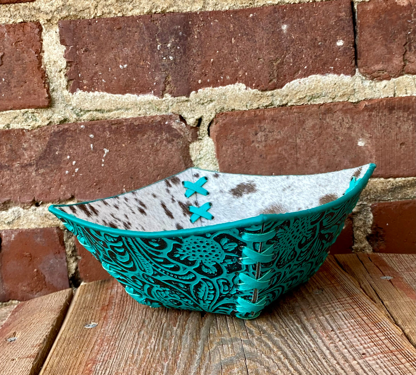 Mini Tooled Leather Basket