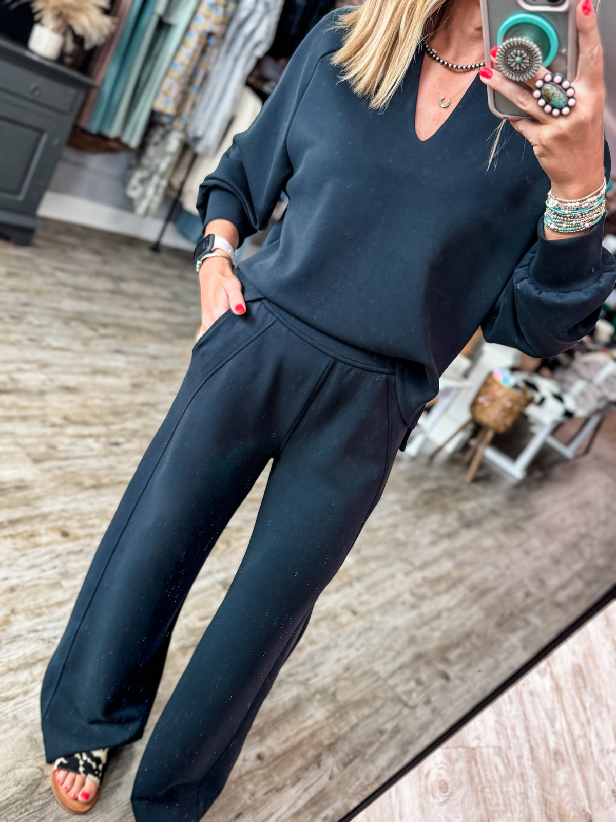 Sophie Black Pants Set