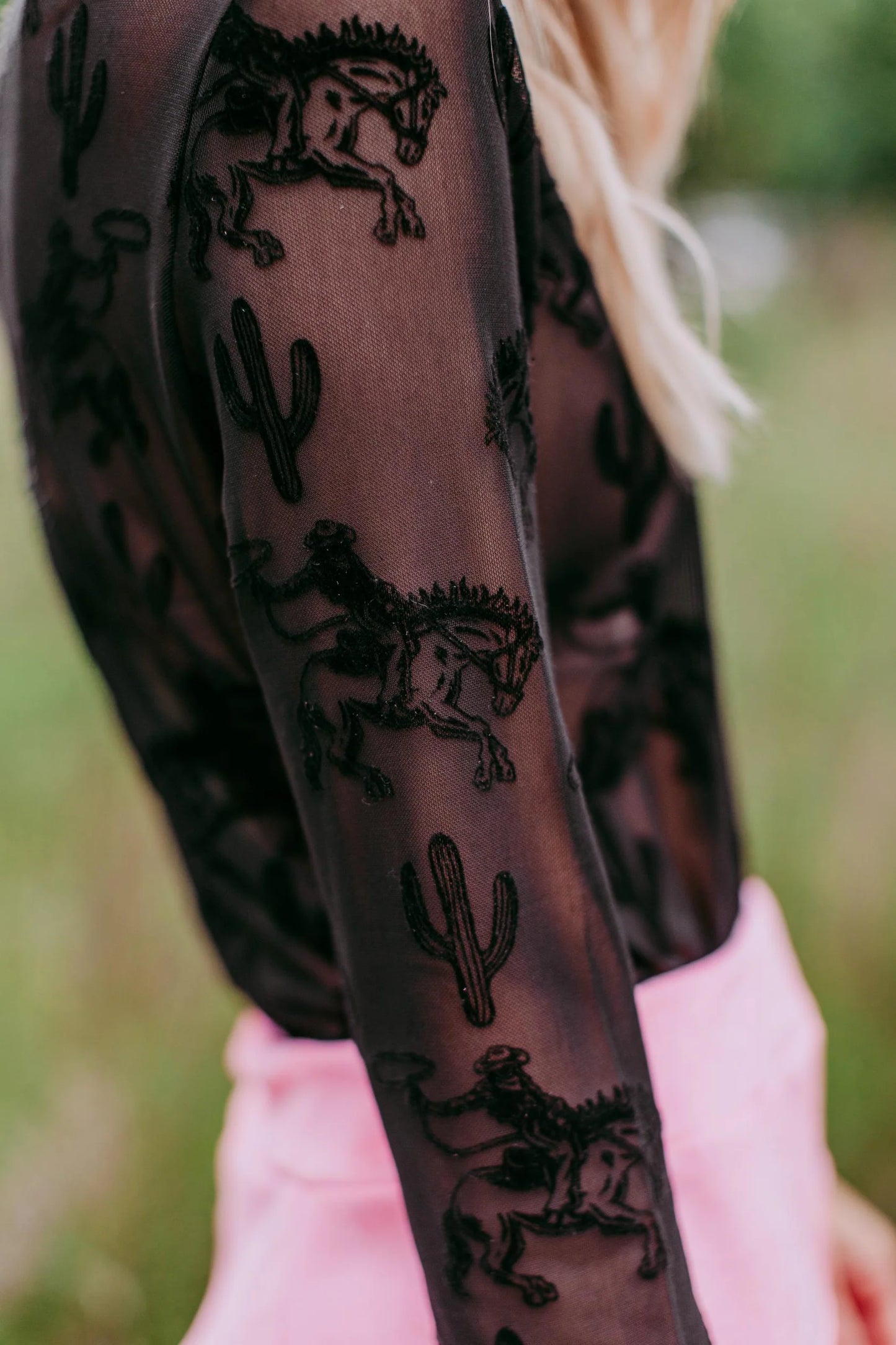 Ropin’ Cacti Mesh Top