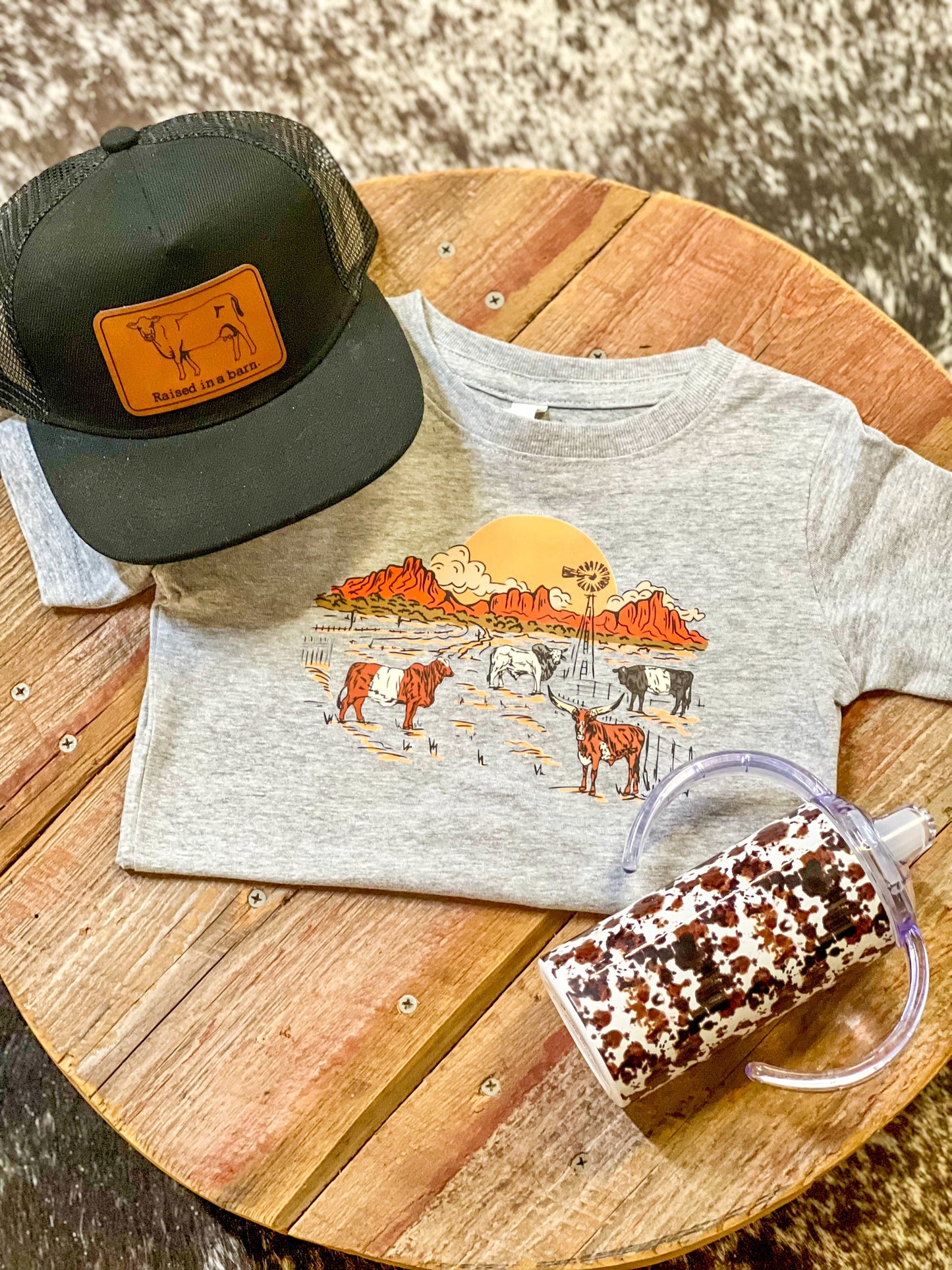 Cow Sunset Youth Tee