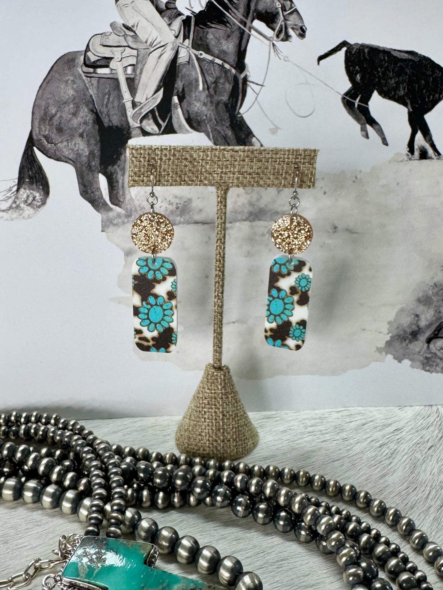 Squash Blossom Print Earrings