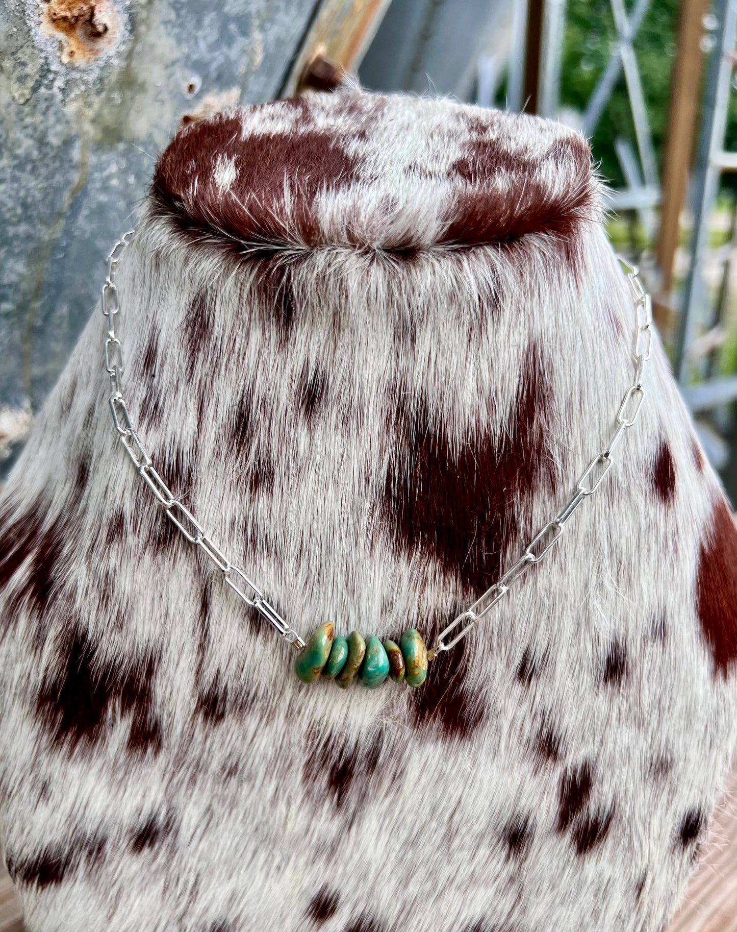 Z Bar Turquoise Stone Necklace
