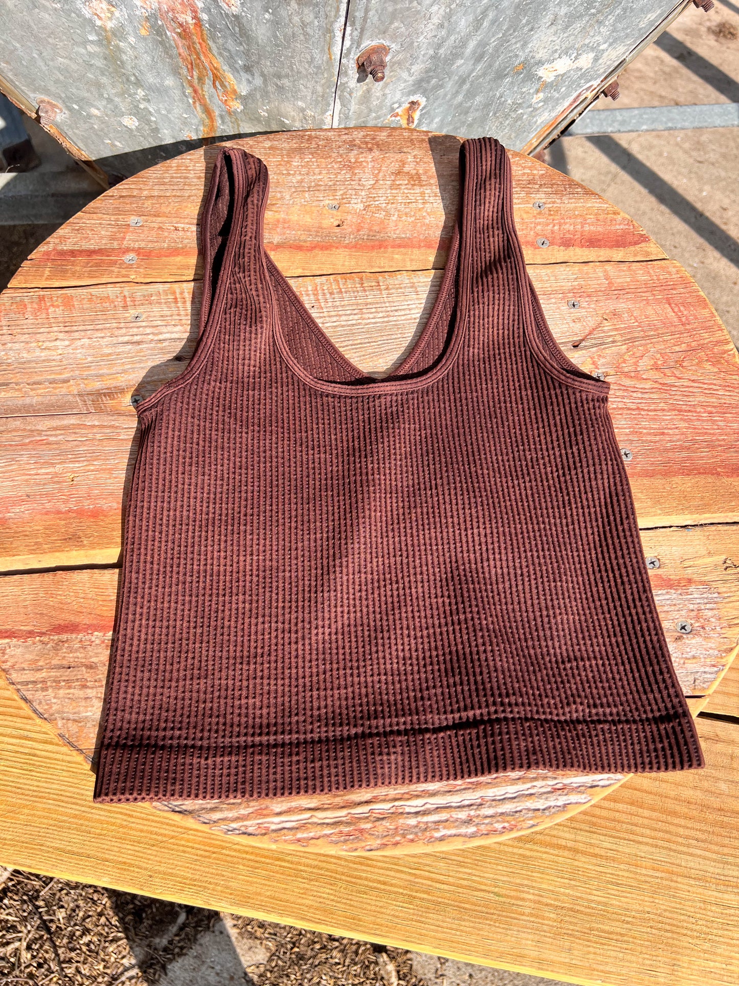 Vintage Reversible Scoop/V-Neck Crop Top