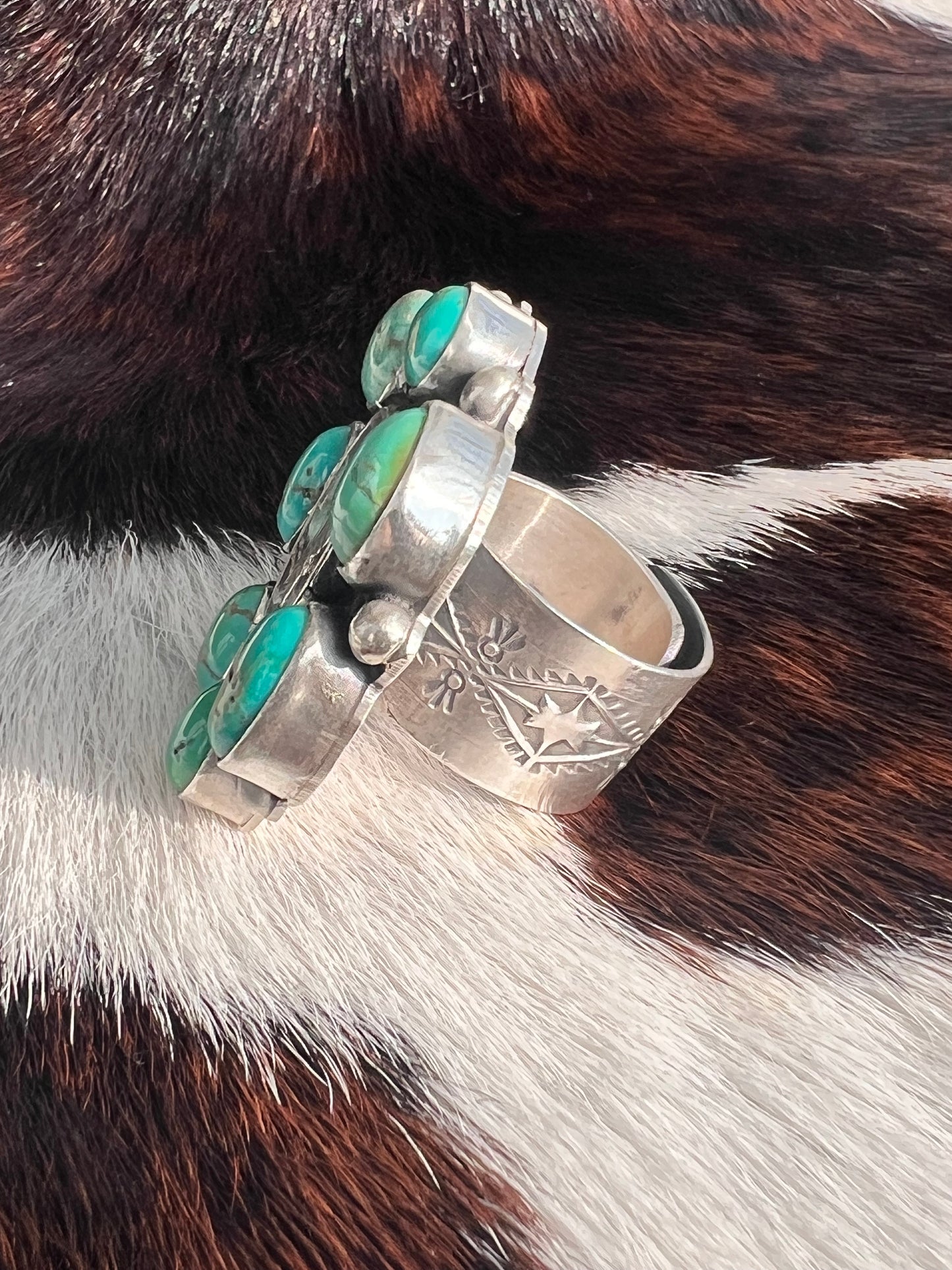 Royston Turquoise Adjustable Dime Ring