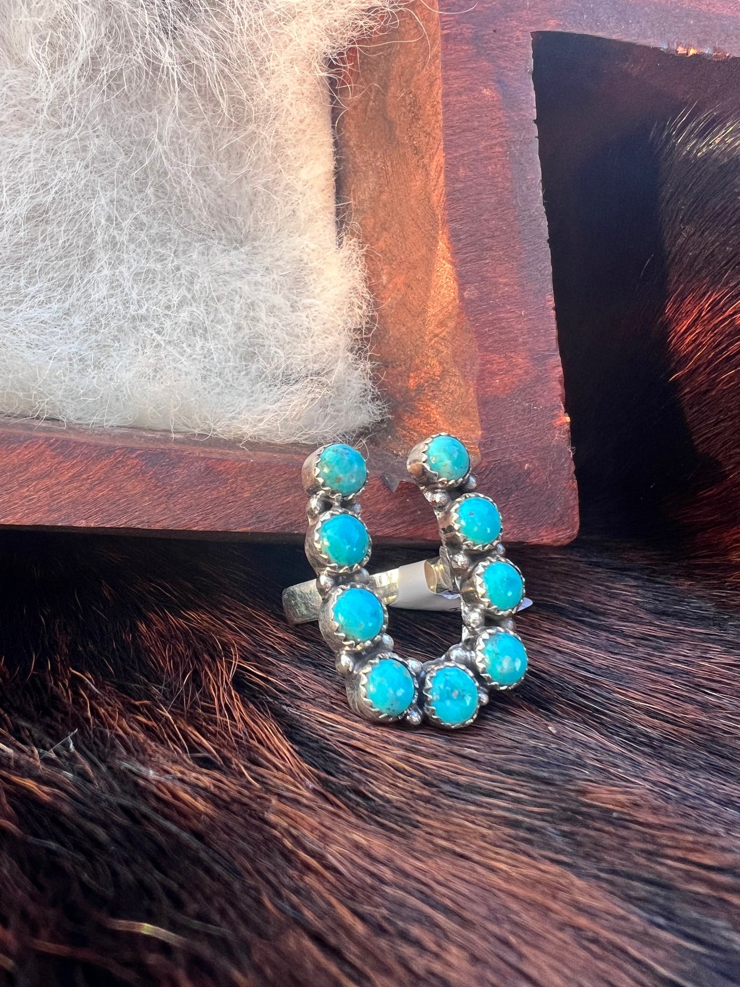 Kingman Turquoise Horseshoe Ring