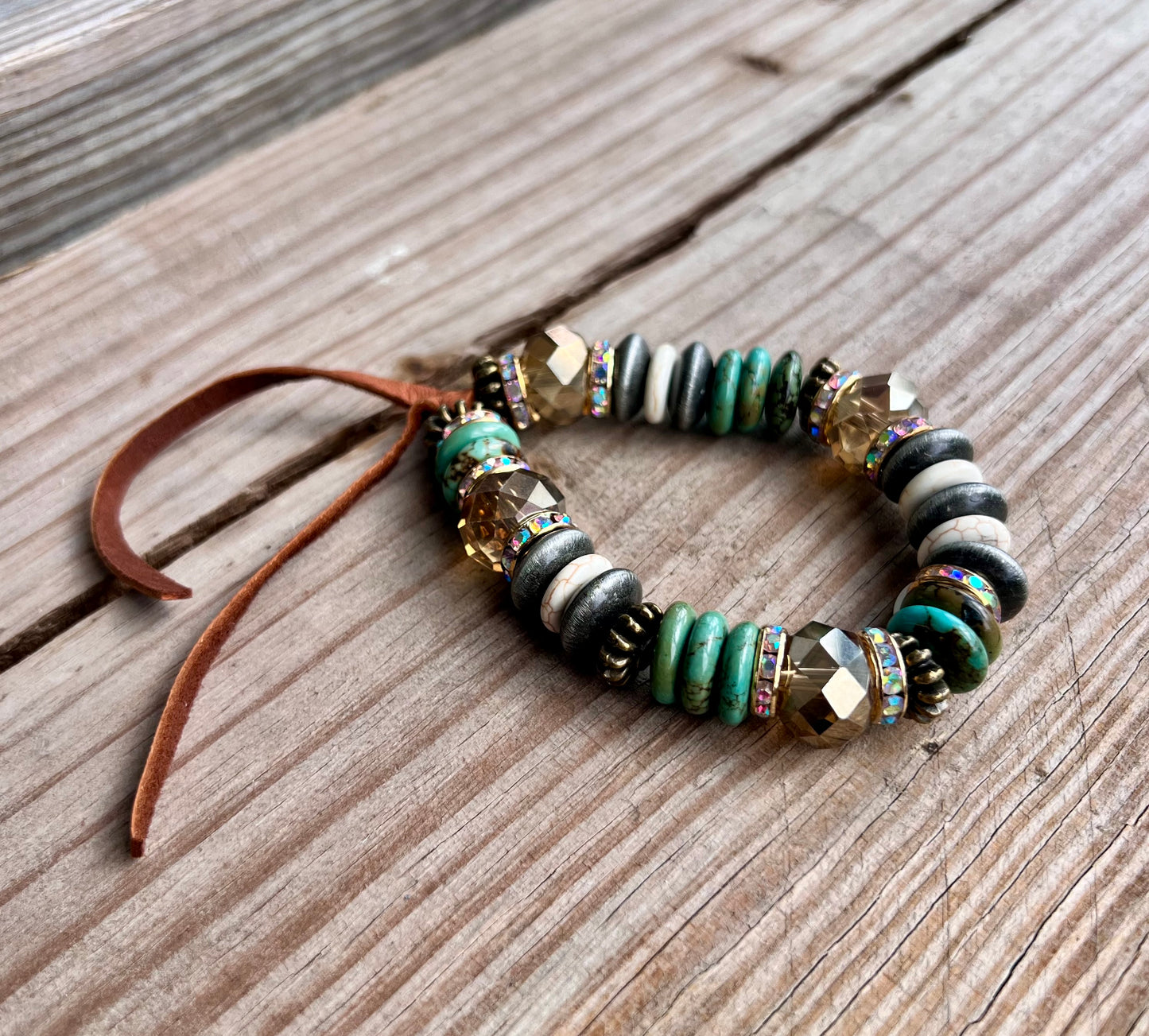 Chunky Turquoise Beaded Bracelet