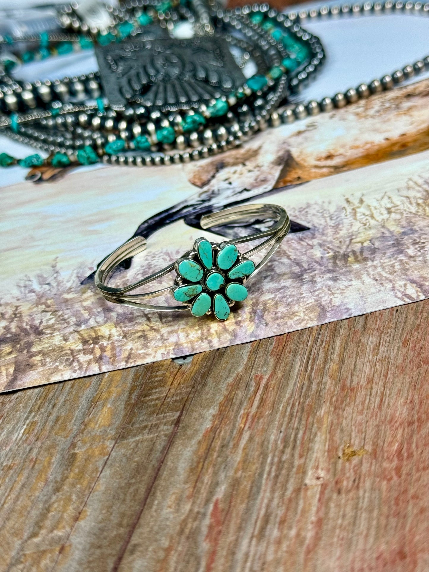 Turquoise Bloom Cuff