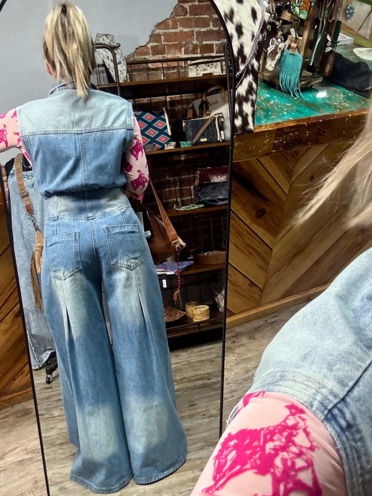 The Pleats Knees Denim Jumpsuit