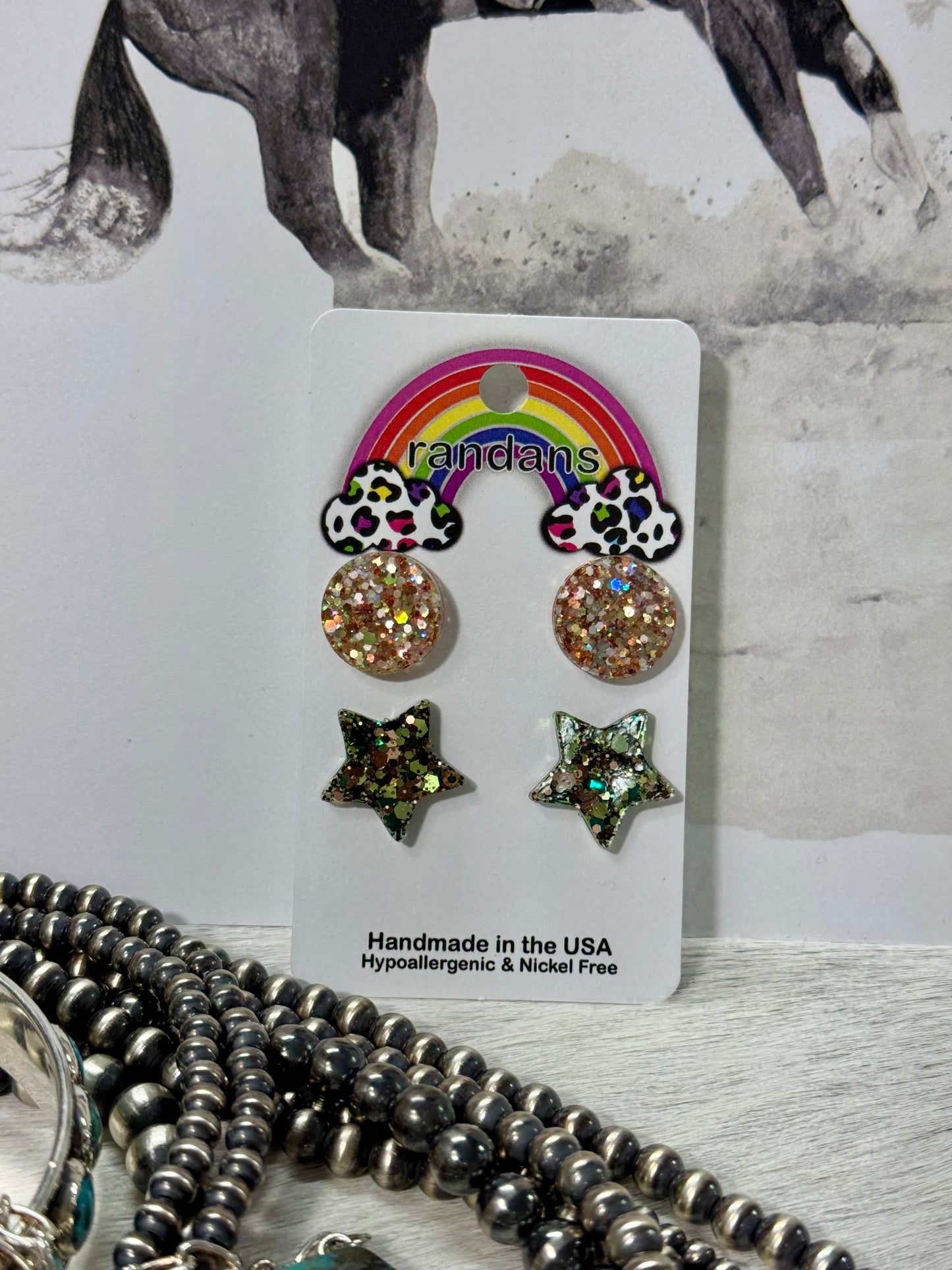 Camo Star Earrings