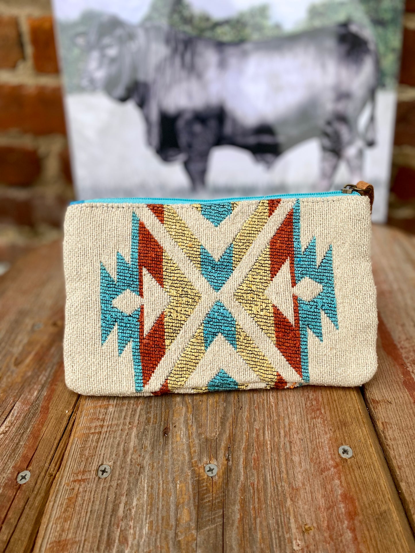 Aztec Beaded Zipper Pouch