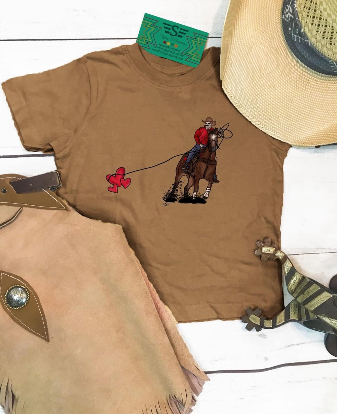 Catching Hearts Adult Coyote Brown Tee