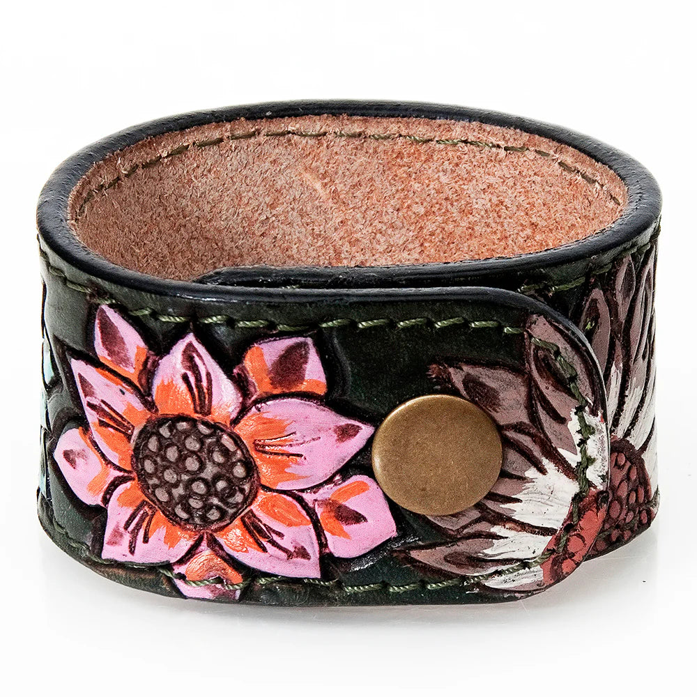 The Flowerly Love Leather Cuff Bracelet