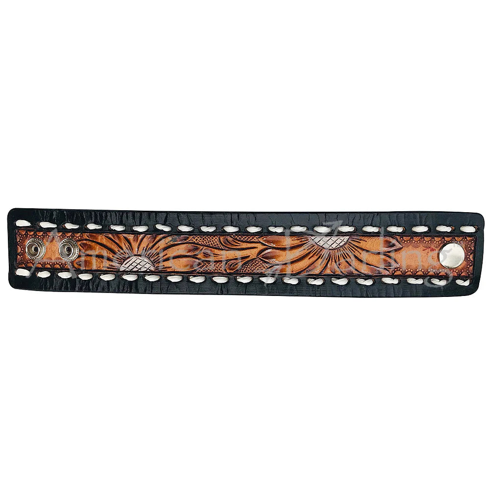 The Betty Black Leather Cuff Bracelet