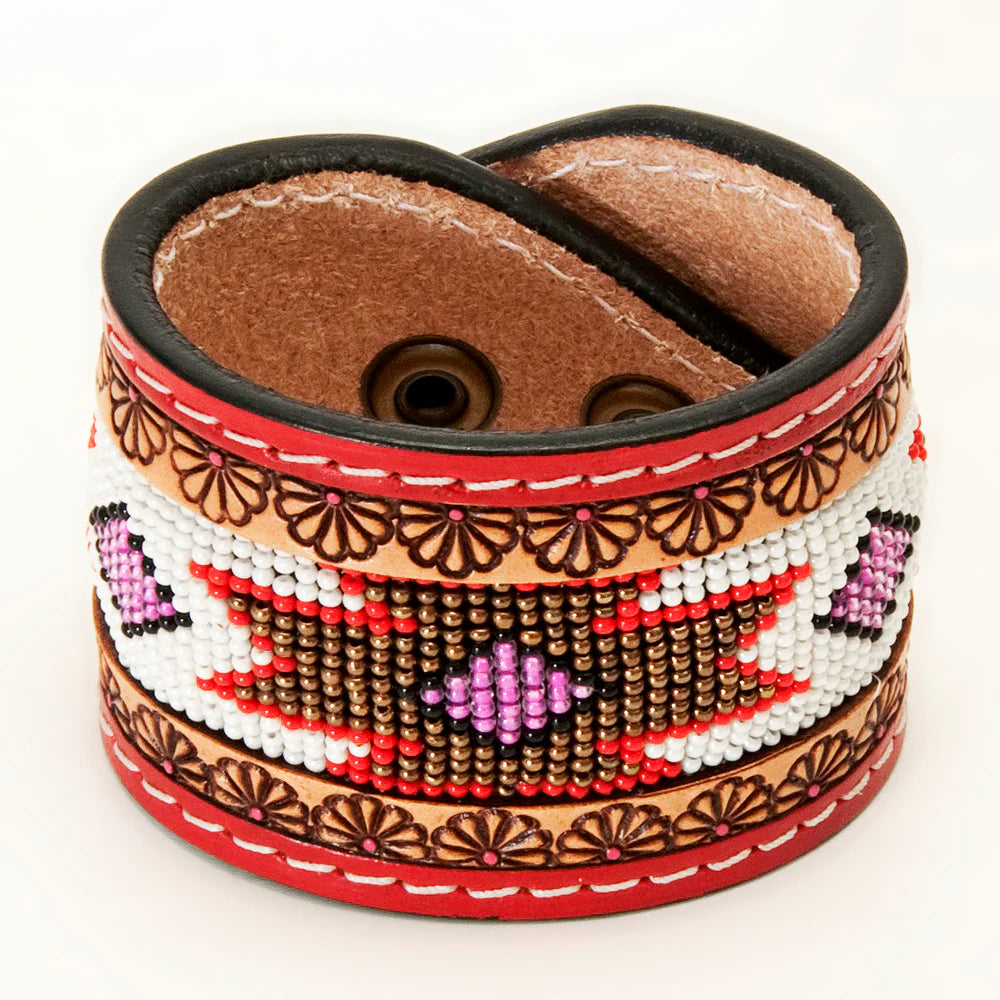 The Red Accent Beaded Cuff
