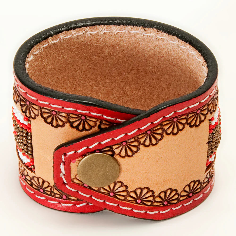 The Red Accent Beaded Cuff