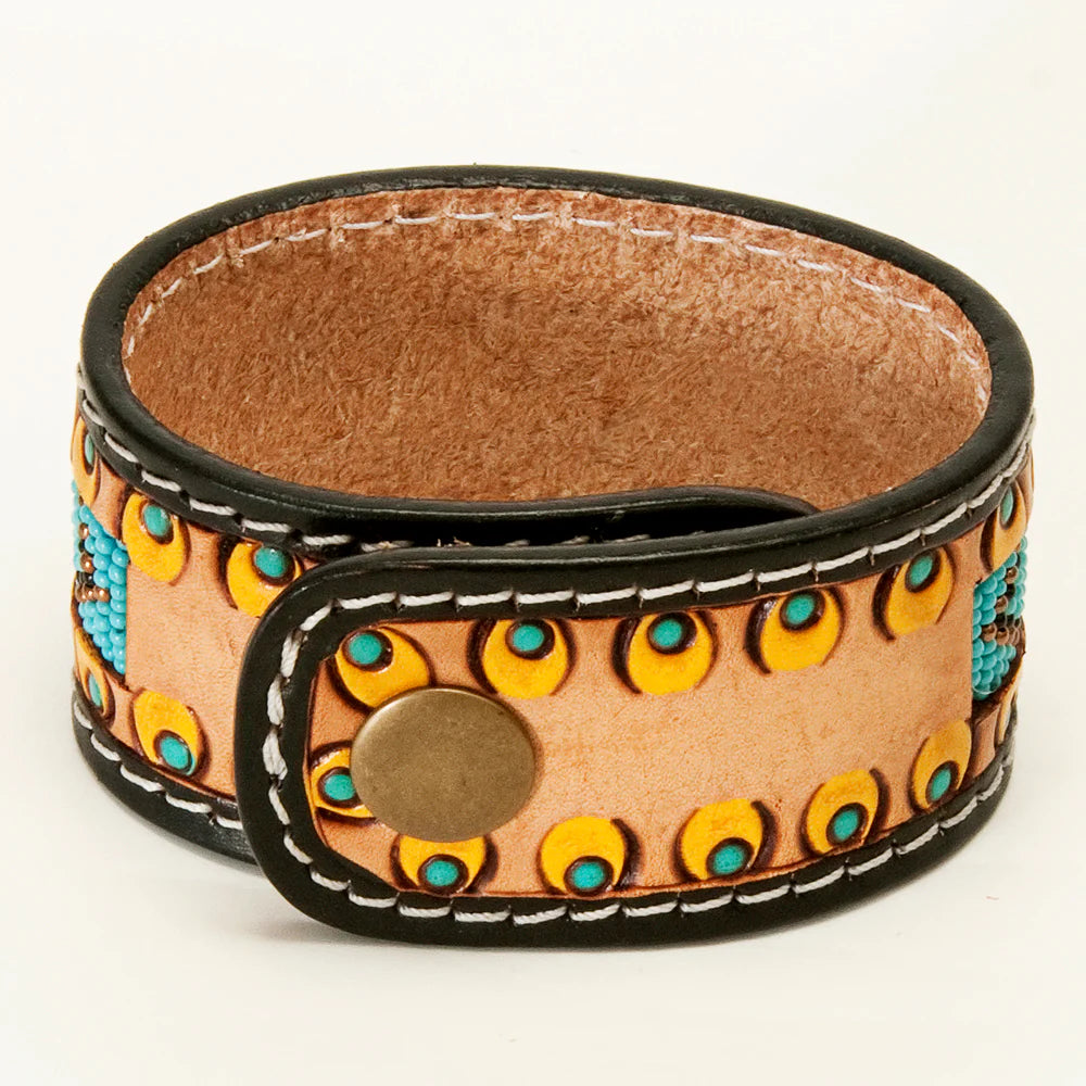 Mustard Beaded Cuff Bracelet