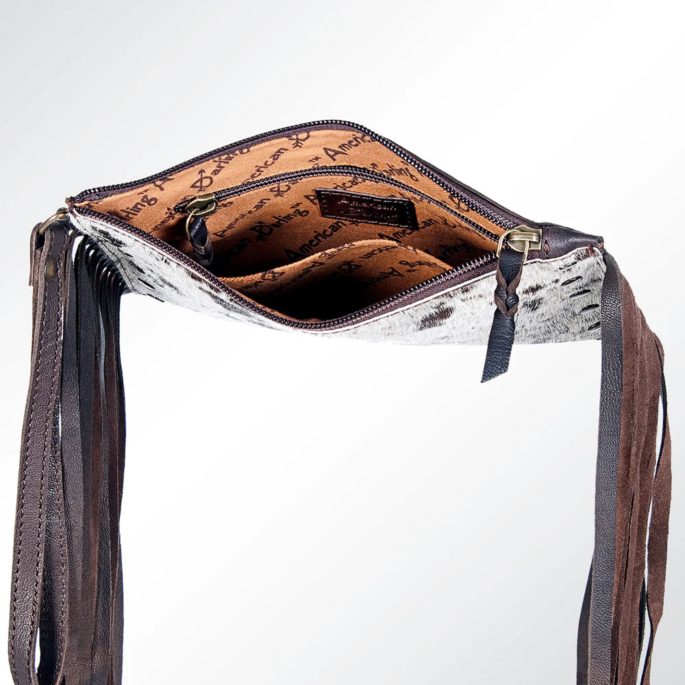 Wristlet Hide Purse with Fringe