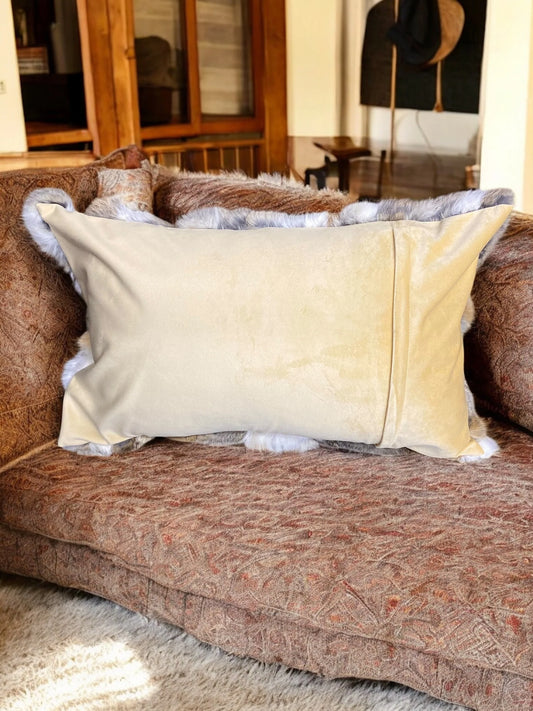 Tan & White Lumbar Pillow