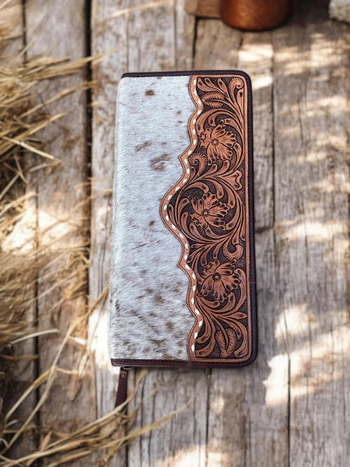 Jewelry Wallet Cowhide & Tooled Leather