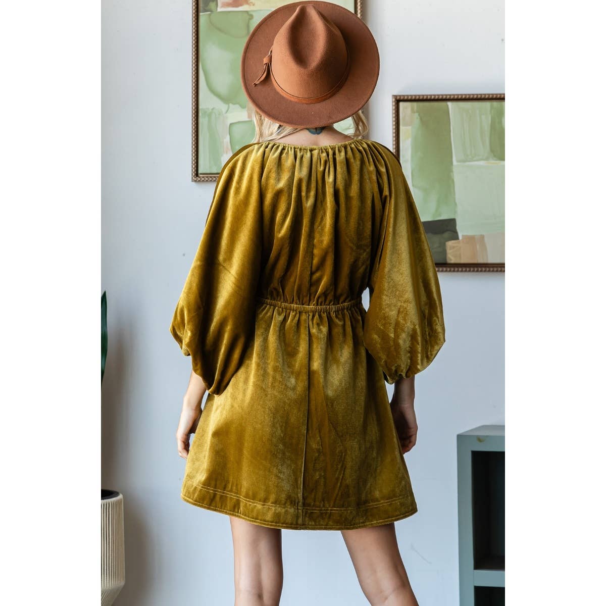 The Velvet Saloon Puff Sleeve Dress