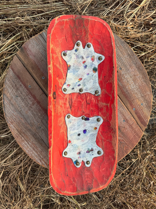 Vintage Red Hide-on Dough Bowl
