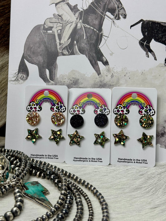 Camo Star Earrings