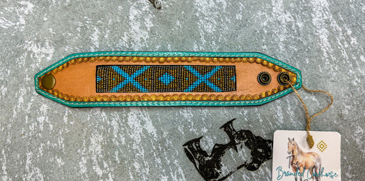 Turquoise Beaded Cuff Bracelet