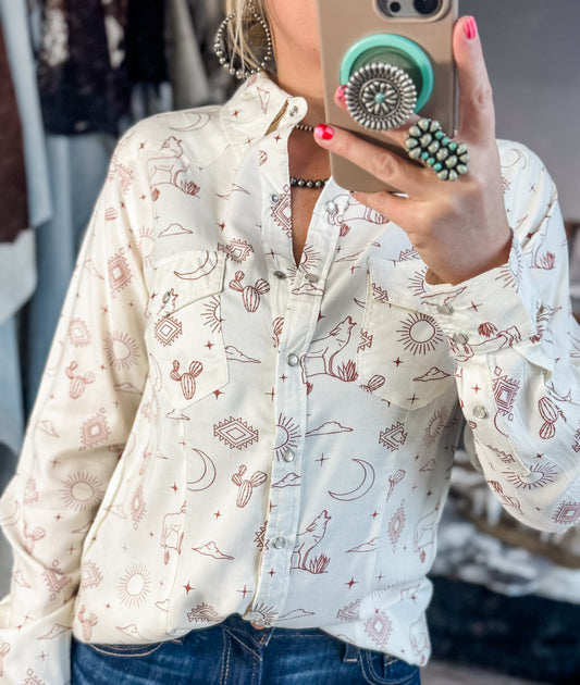 Coyote Toile Button Up