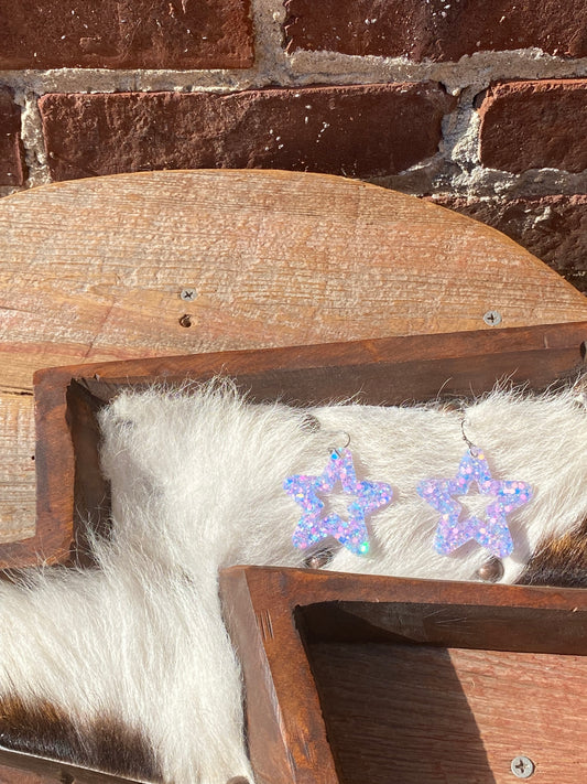 Multi-Glitter Star Earrings