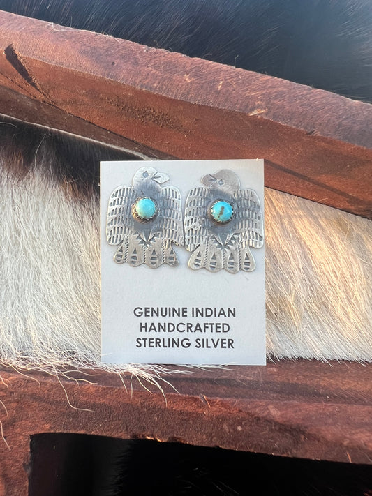Thunderbird Kingman Turquoise Stud Earrings