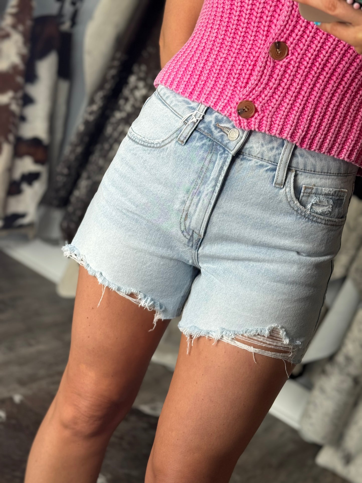 Say Hey-High Rise A-Line Shorts