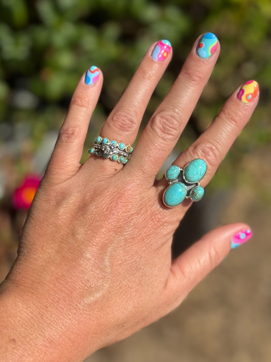 Cowgirl Compass Ring (shown on index finger)