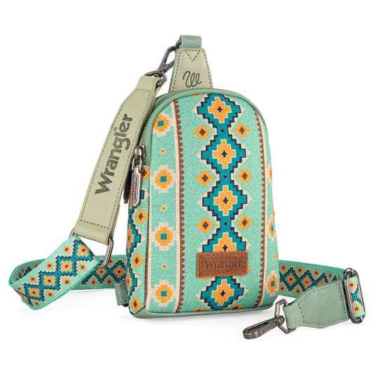 WRANGLER Southwestern Canvas Sling Bag