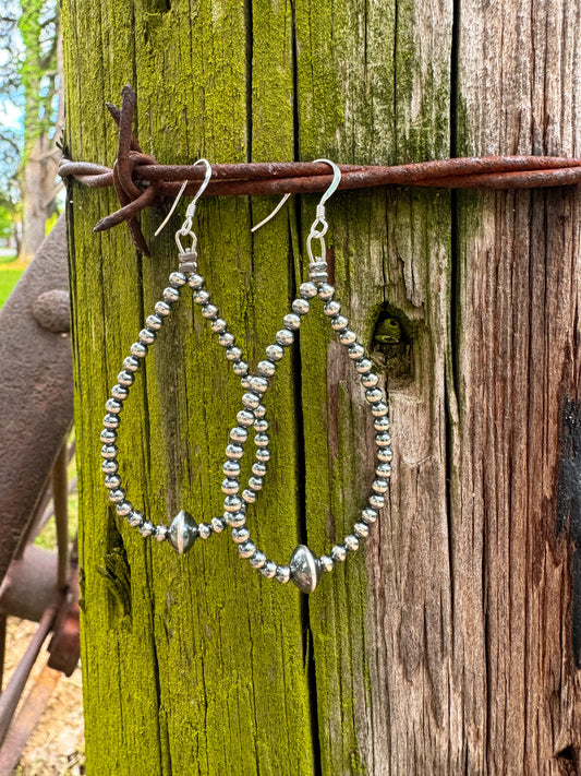 Navajo Pearl Teardrop Earrings