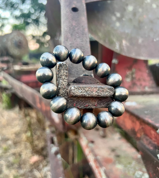 Navajo Strung Sterling Silver Pearl Bracelet